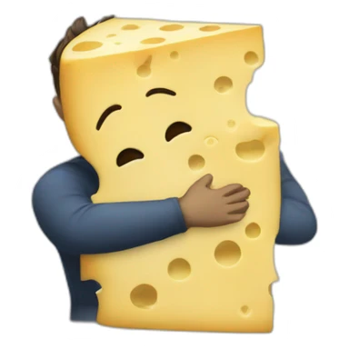 Men hug cheese sticker