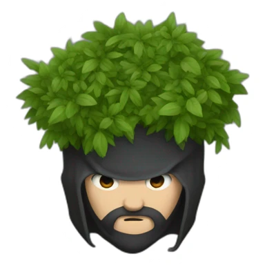 medieval evil spy hiding behind bush sticker