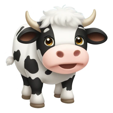 fluffy cow sticker