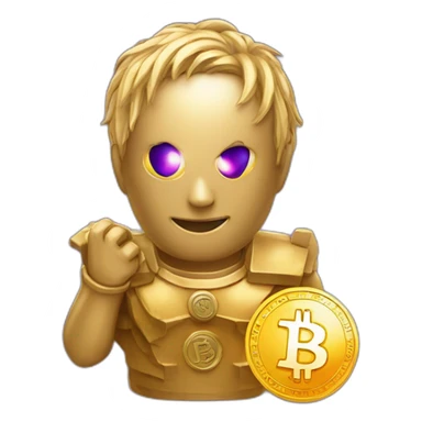 emoji with laser eyes and a bitcoin coin sticker
