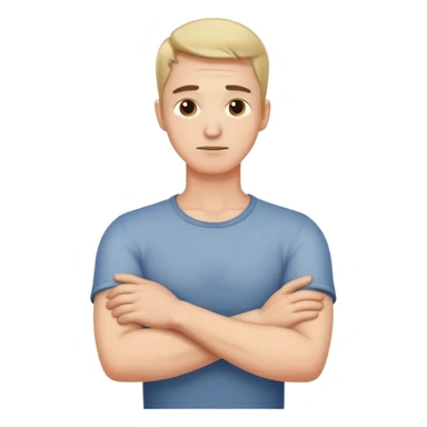 man crossed arms with hand on neck sticker