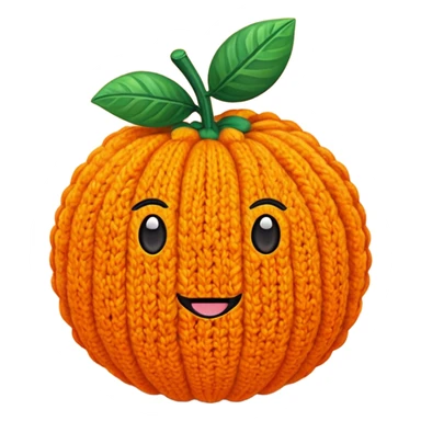 knitted fruit orange  sticker