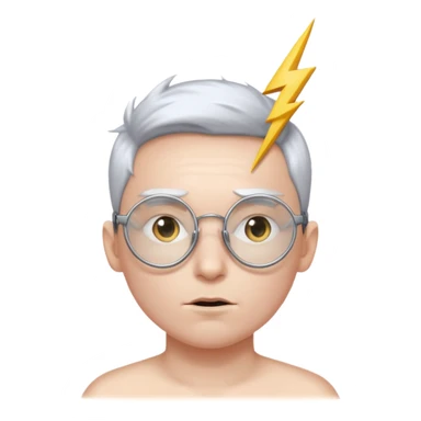 Circle glasses with the scar and without the face sticker