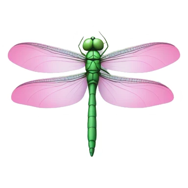 Cartoonish green and pink dragonfly sticker