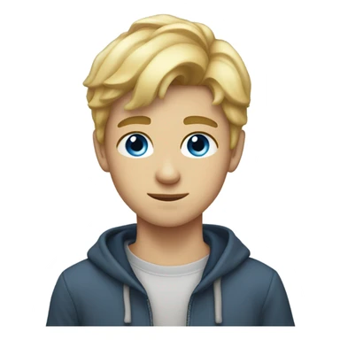 17 years old boy, blond hair, blu gray eyes sticker