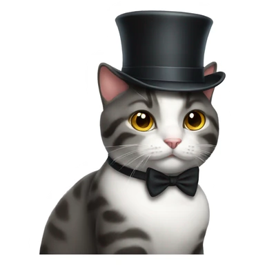 cat with tophat sticker