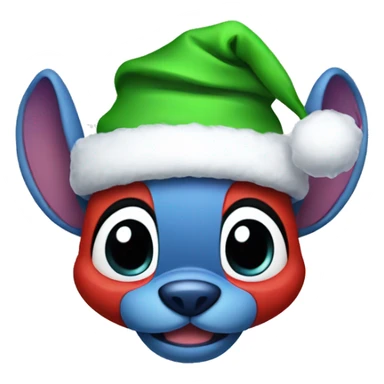 Stitch wearing a Christmas hat sticker