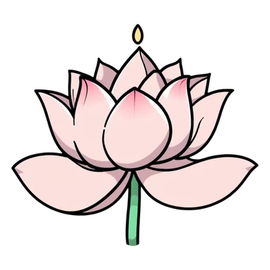 Delicate soft pink lotus flower with magical inner glow sticker