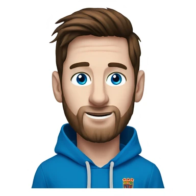 messi with a blue goat, blue eyes, puma hoodie  sticker