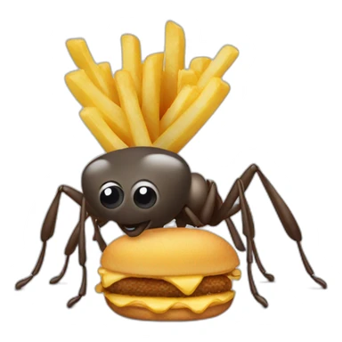 Ant with French fries sticker