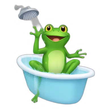 Frog taking a shower meme sticker