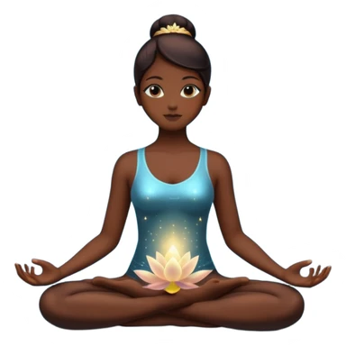 silhouette in lotus pose with sparkles sticker