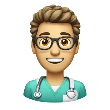 dentista , cabelos compridos e loiros, com oculos de grau sticker