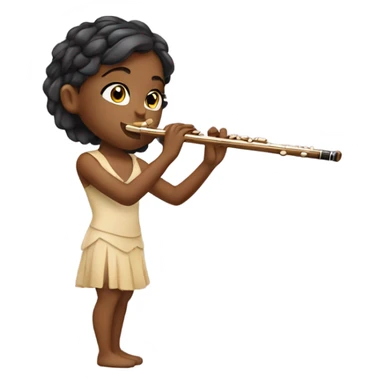 pretty girl playing flute sticker