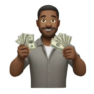 mano sosteniendo un fajo de dinero sticker