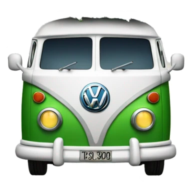 VW bus with Christmas tree on top sticker