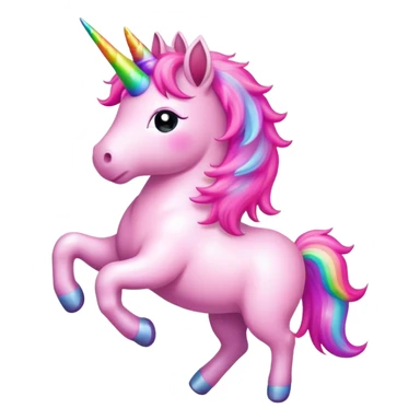 pink fluffy unicorn dancing on the rainbow sticker