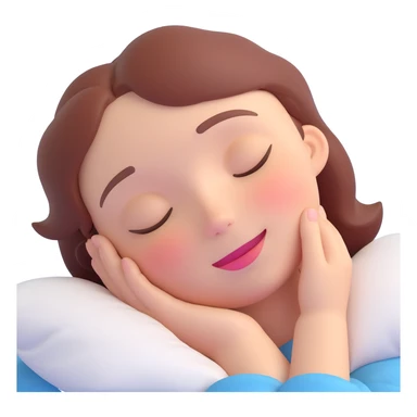 face sleeping with a smile, rosy cheeks, eyes closed sticker