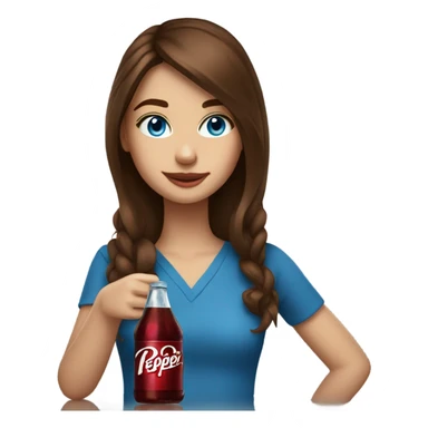 Drinking dr pepper cherry flavoured Brown hair girl blue eyes sticker