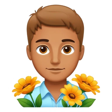 Flores con un hombre  sticker