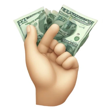 hand in heart symbol with money inside sticker