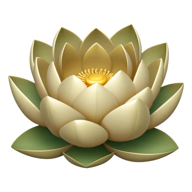 A closed khaki lotus sticker