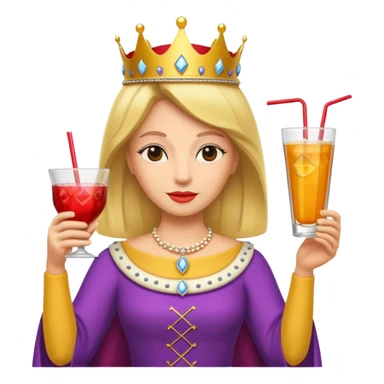 queen with drink sticker