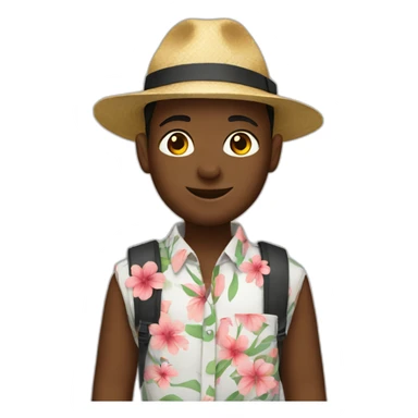 traveler with flower shirt sticker