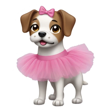 Dog wearing a tutu sticker