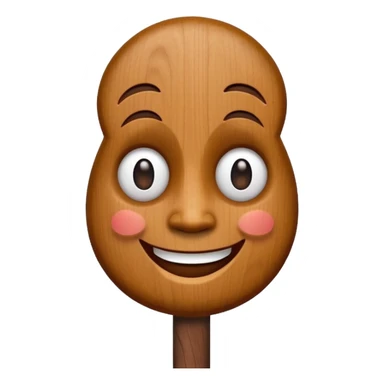 Wooden stick with a face sticker