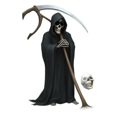 Grim reaper face palming holding a scythe next to a fallen tree sticker