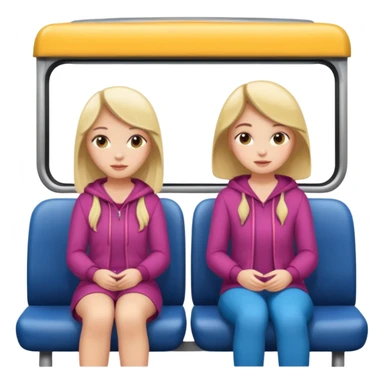 Two girls sitting on a bus sticker