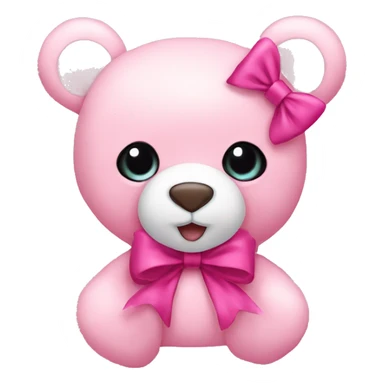 pink teddy bear with bow  sticker