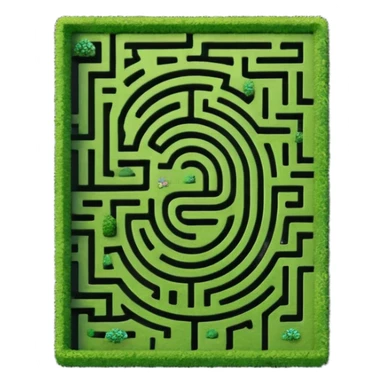 hazme un laberinto y en el centro pasto sticker