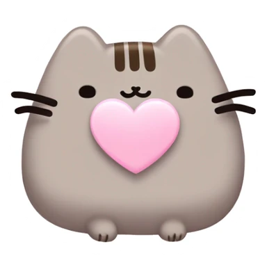 pusheen light pink heart sticker