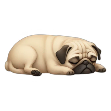 pug sleeping sticker
