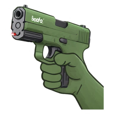 Plain, simple hand shooting red laser sticker