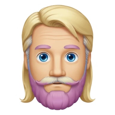 MID AGE MAN WITH LONG BLOND HAIR, MOUSTACH AND BEARD sticker