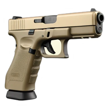 beige glock 17 with light mod sticker