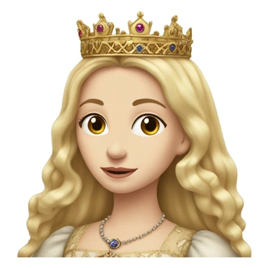 Queen Jane tudor England long blonde hair crown pretty detail sticker