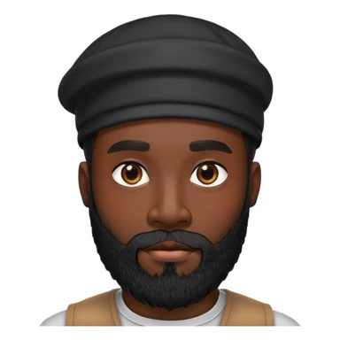 Black man with a beard and black head sticker