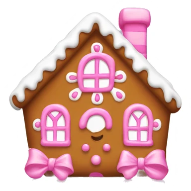 Gingerbread house with a pink bow  sticker