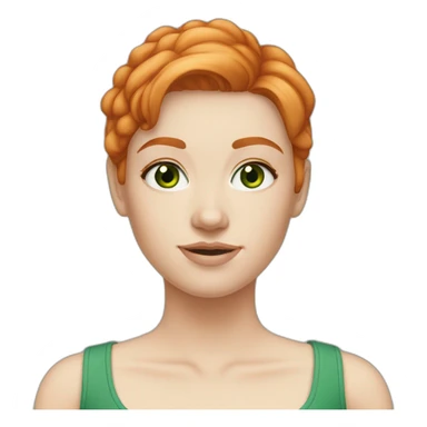 normal white girl short ginger hair green eyes sticker
