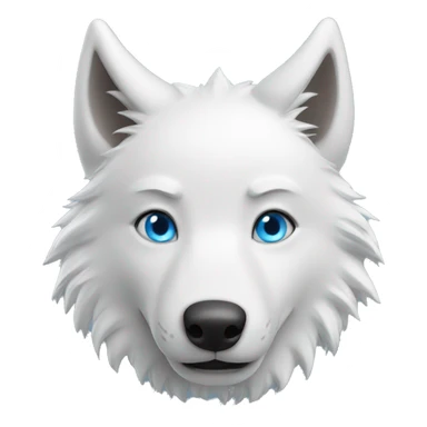 Happy White Wolf Blue Eyes sticker