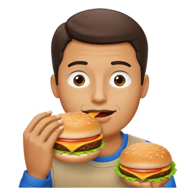 hombre comer amburguesa sticker