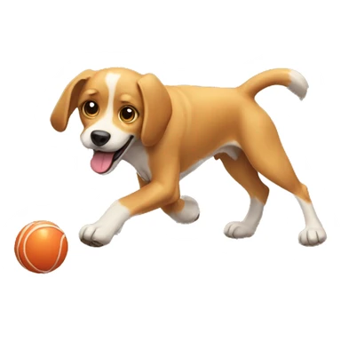 Dog playing fetch  sticker