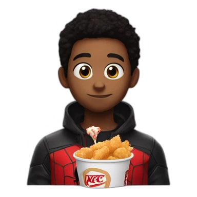 Miles morales eating kfc sticker