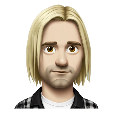 Realistic Kurt Cobain wearing Wednesday Addams T-shirt lapels  sticker