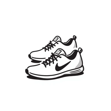 Athletic running shoes/sports shoes in pastel colors (dd9fb0, ffc6d3, a3bfc9, c4bee2, f1b091), hand-drawn doodle style sticker