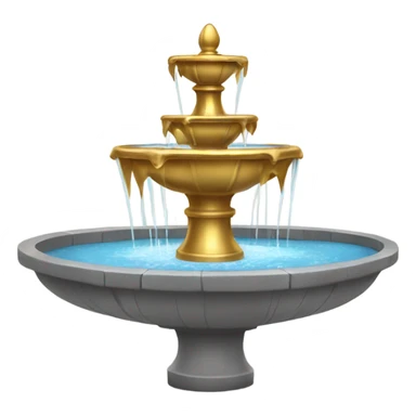 gold water fountain sticker